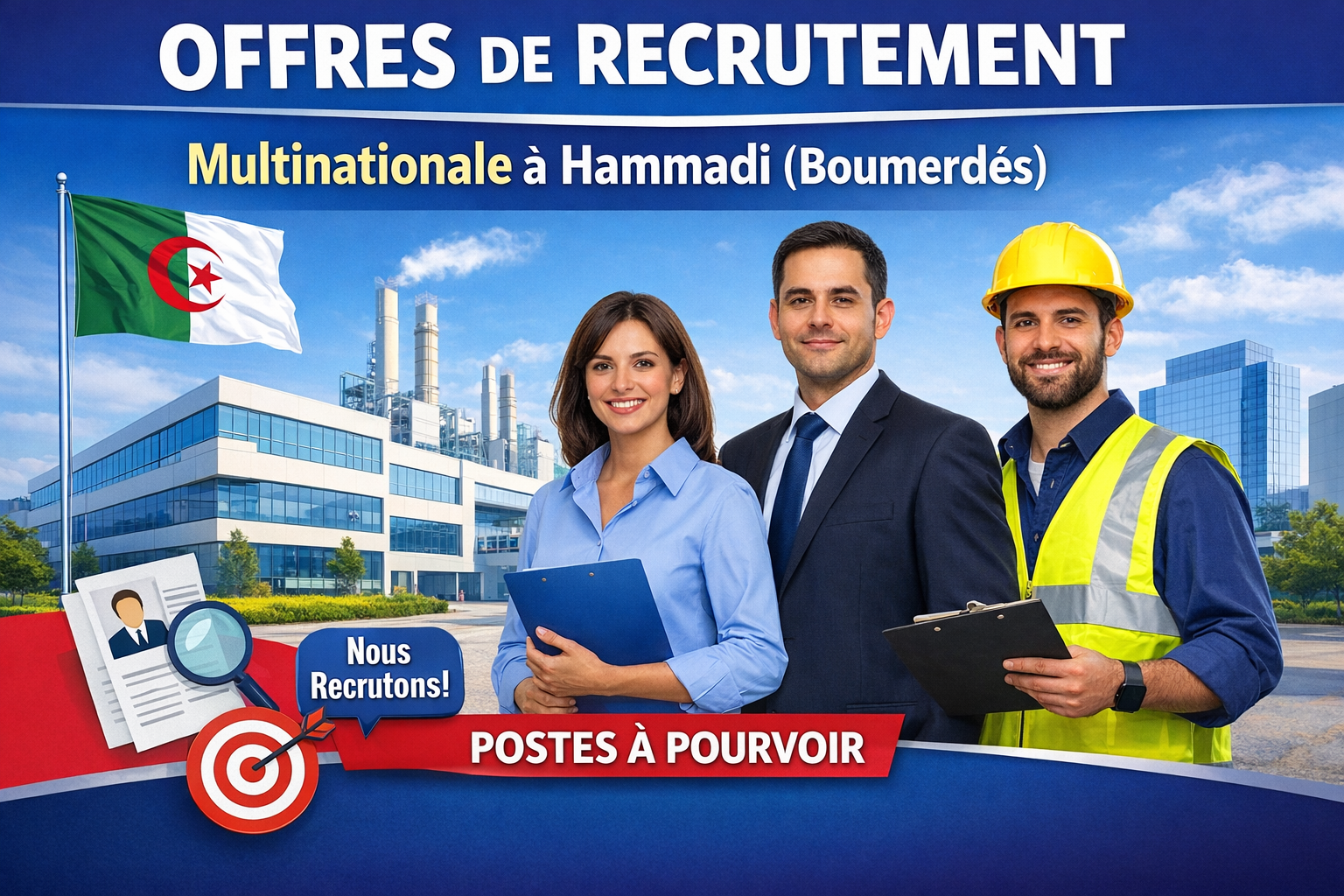 OFFRES DE RECRUTEMENT – Multinationale à Hammadi (Boumerdès)