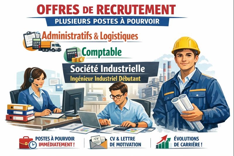 Offres de Recrutement – Plusieurs Postes à Pourvoir